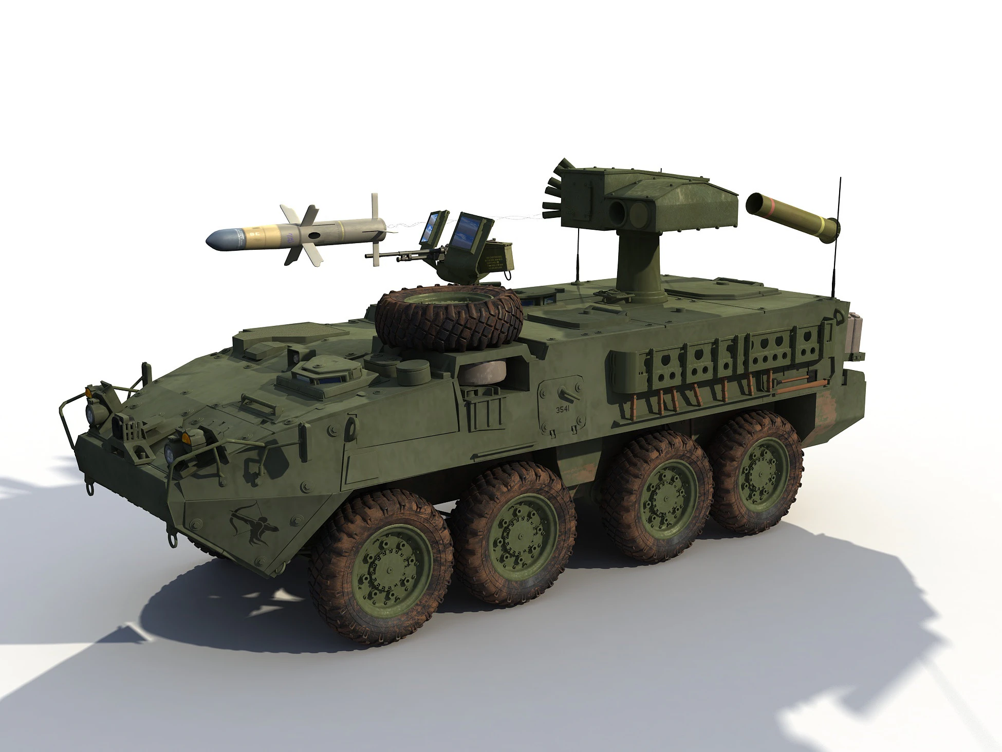 M1134 Stryker ATGM 3D Model .c4d .max .obj .3ds .fbx .stl .blend 