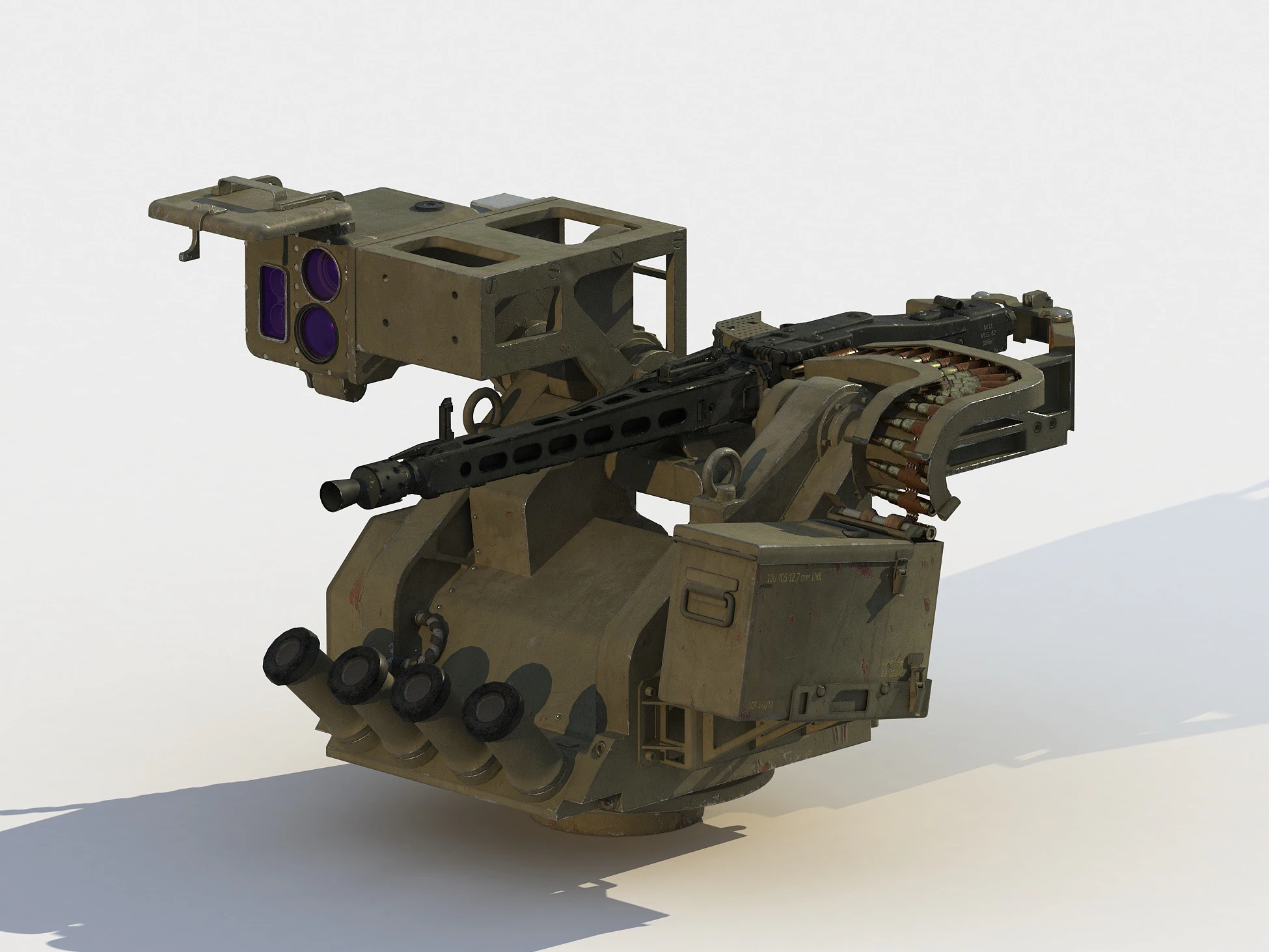 RCWS MG-3S turret 3D Model .c4d .max .obj .3ds .fbx .stl .blend