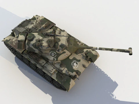 M-47 Patton vroege versie 3D Model