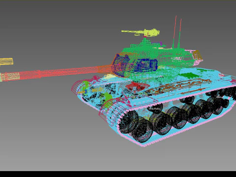 M-47 Patton vroege versie 3D Model