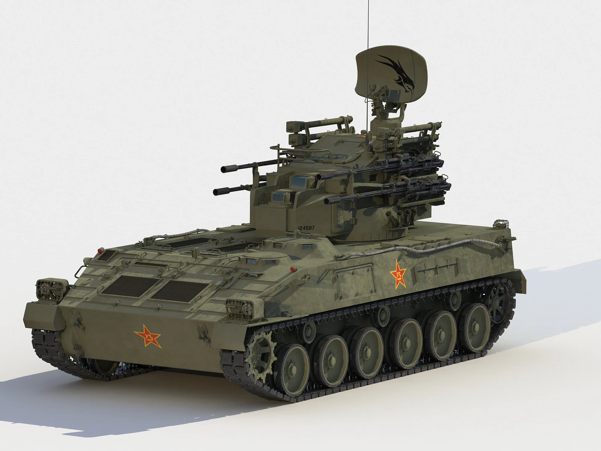 PGZ-04 Type 95 25mm guns 3D Model .c4d .max .obj .3ds .fbx .stl .blend 