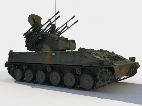 PGZ-04 Type 95 25mm guns 3D Model