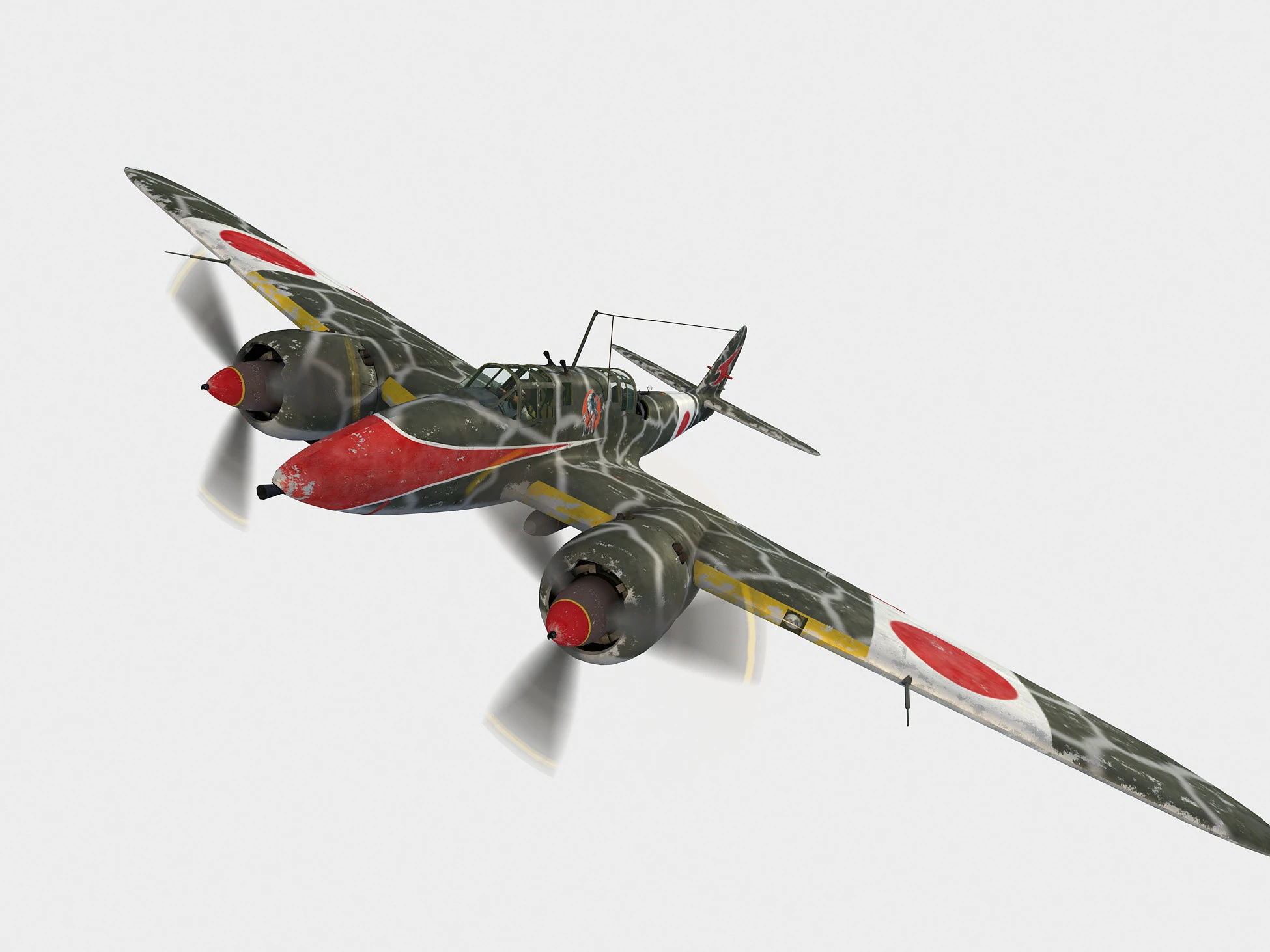 Kawasaki Ki-45 Toryu 3D Model .c4d .max .obj .3ds .fbx .stl .blend 