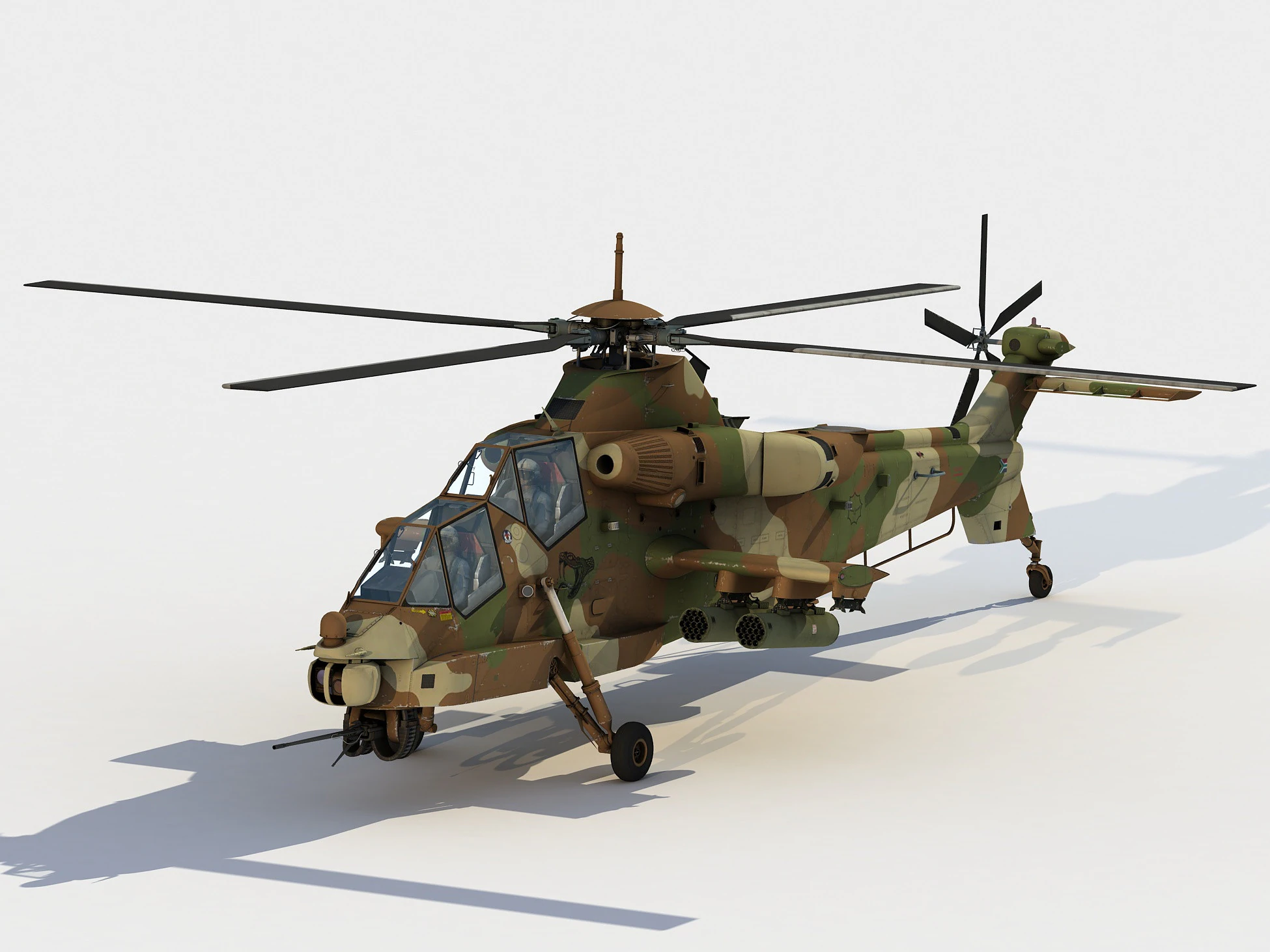 Denel Rooivalk Mk1 3D Model .c4d .max .obj .3ds .fbx .stl .blend
