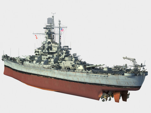 USS BB-58 Indiana battleship 3Dモデル