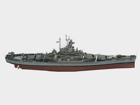 USS BB-58 Indiana battleship 3Dモデル