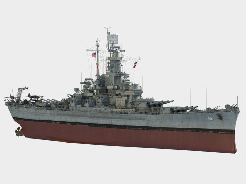 USS BB-58 Indiana battleship 3Dモデル