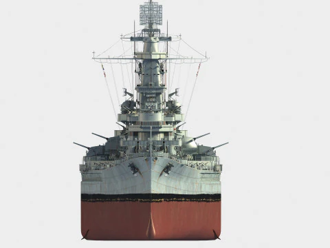 USS BB-58 Indiana battleship 3D Model