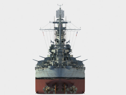 USS BB-58 Indiana battleship 3Dモデル