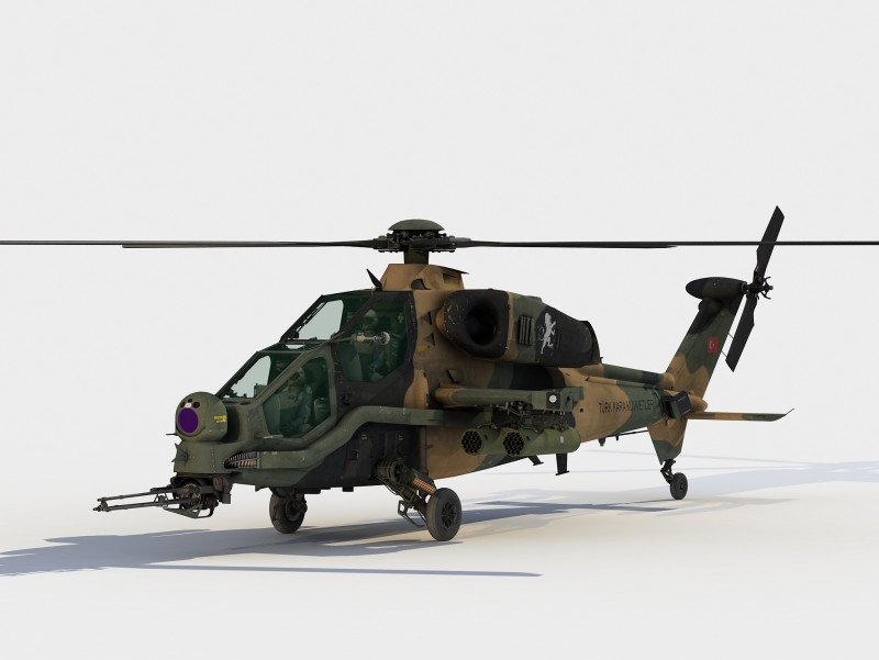 TAI-AgustaWestland T129 ATAK 3D 모델 .c4d .max .obj .3ds .fbx .stl .blend