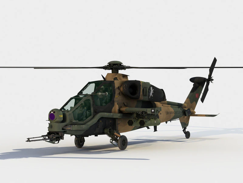 TAI-AgustaWestland T129 ATAK 3D Модель .c4d .max .obj .3ds .fbx .stl .blend 