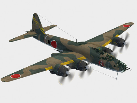 Nakajima G8N Renzan 3D मॉडल