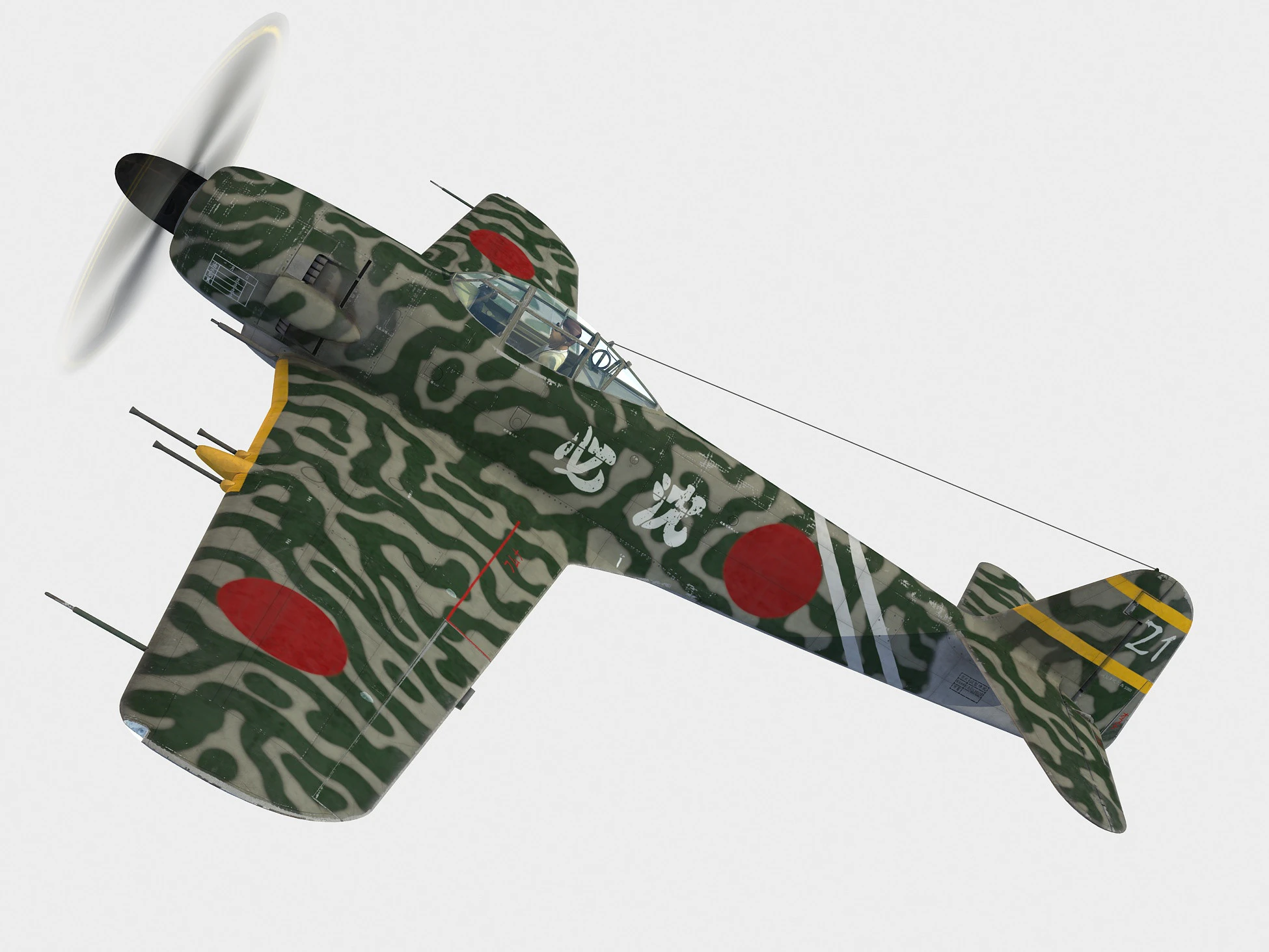 Kawanishi J6 K1 Jinpu 3D Model .c4d .max .obj .3ds .fbx .stl .blend