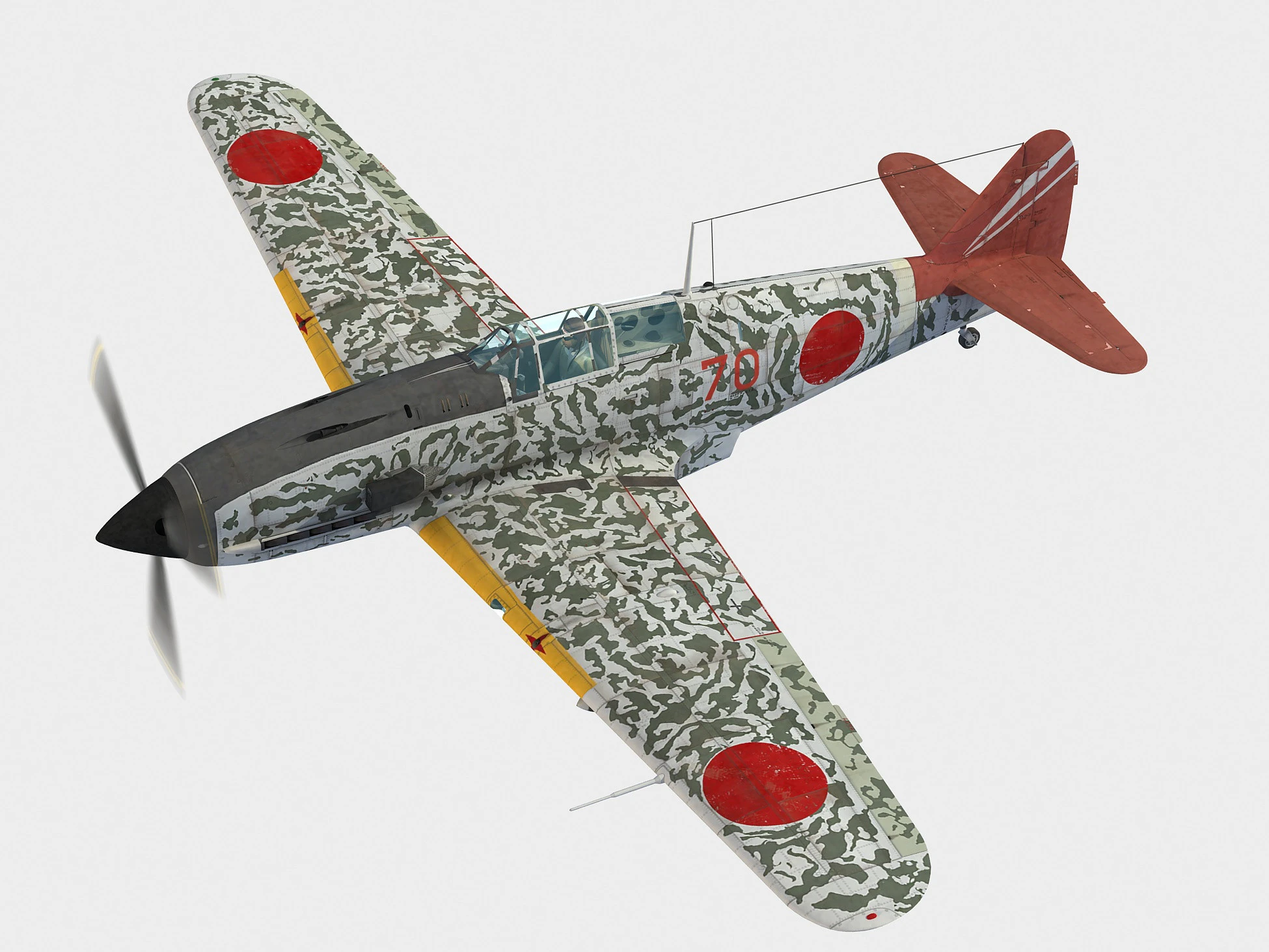 Kawasaki Ki-61 Hien 3D Model .c4d .max .obj .3ds .fbx .stl .blend 