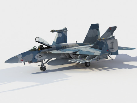 Boeing F-A-18 Super Hornet Agressor ama&ntilde;ado Modelo 3D