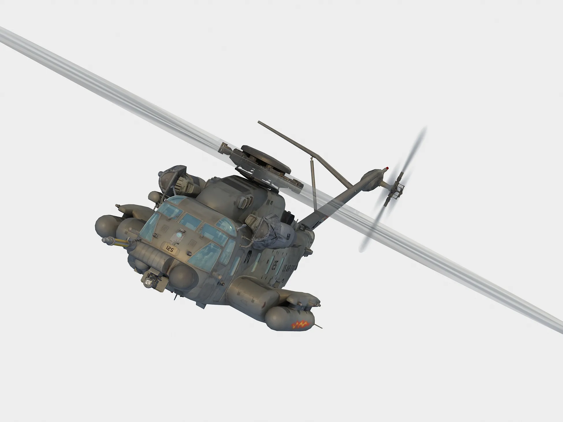 Sikorsky MH-53 Pave Low 3D Model .c4d .max .obj .3ds .fbx .stl .blend