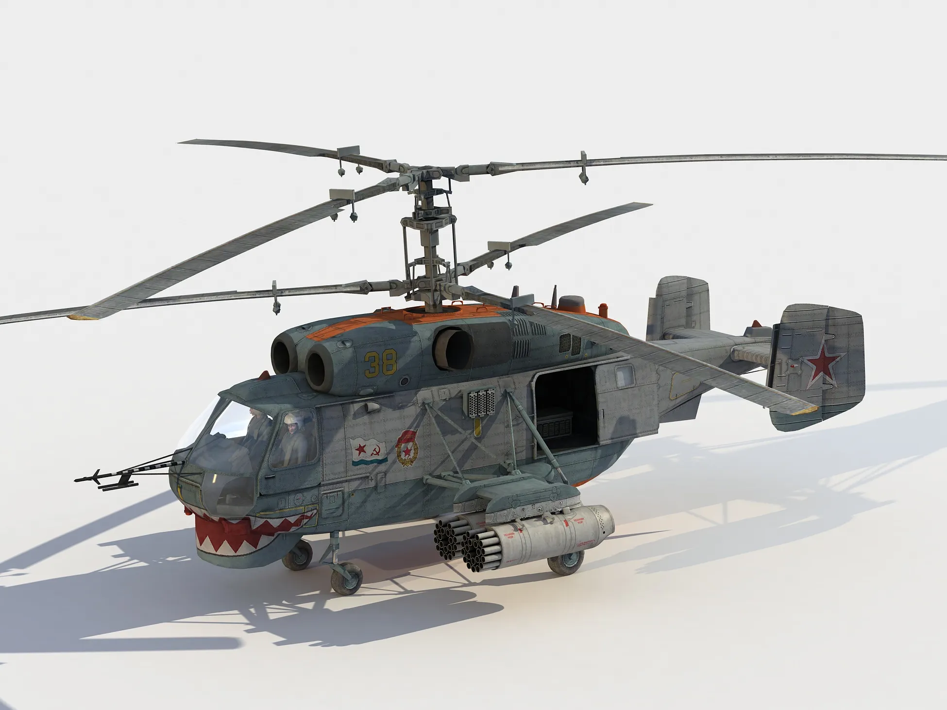 Kamov Ka-27 A Helix 3D Model .c4d .max .obj .3ds .fbx .stl .blend 
