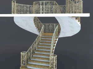 고전적인 계단 3D 모델