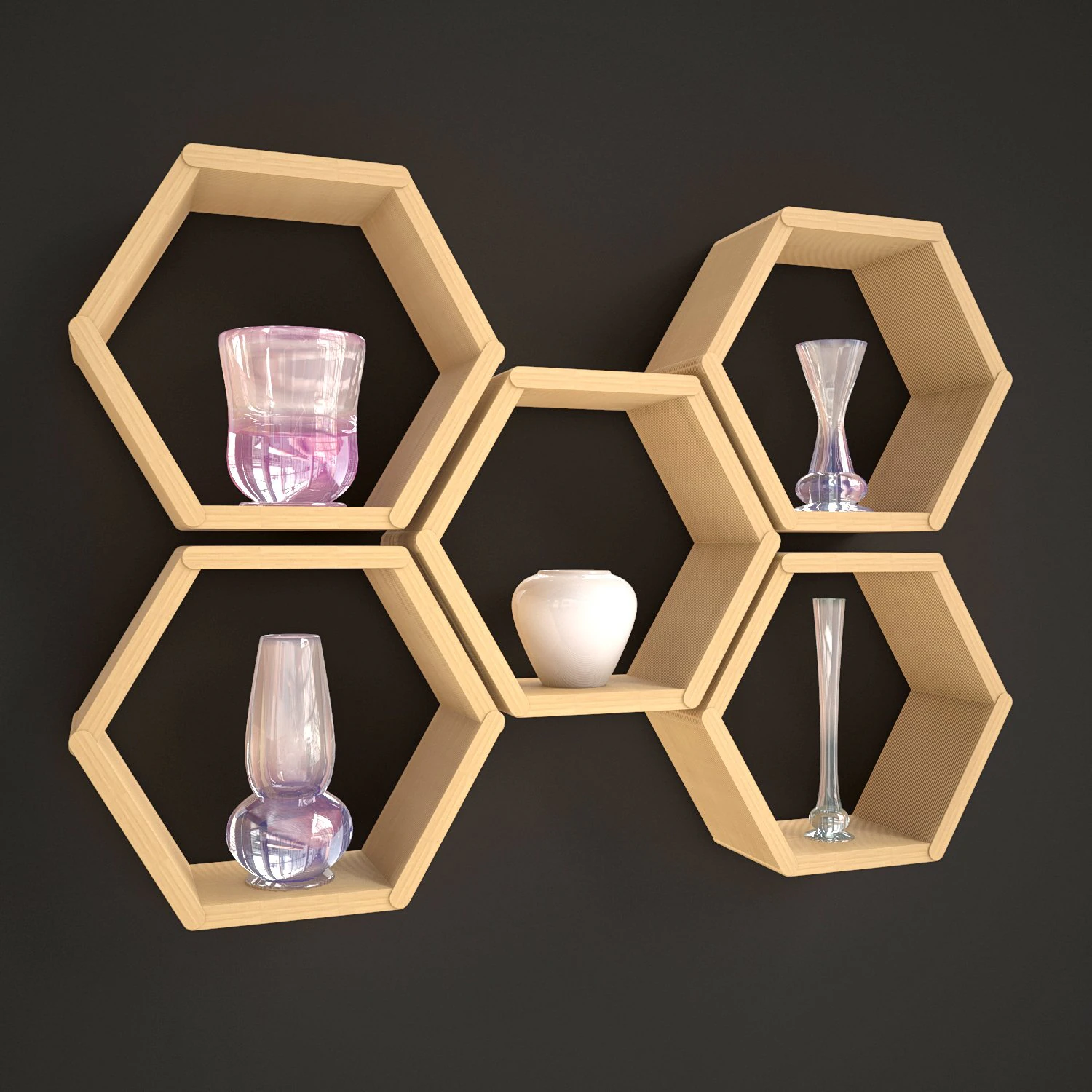 wooden shelf 3D Model .c4d .max .obj .3ds .fbx .stl .blend 