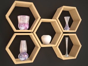 wooden shelf 3D Model