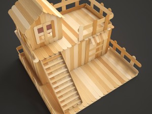 sticks house Model 3D