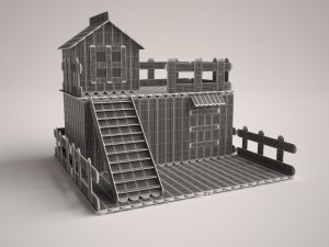 sticks house Model 3D