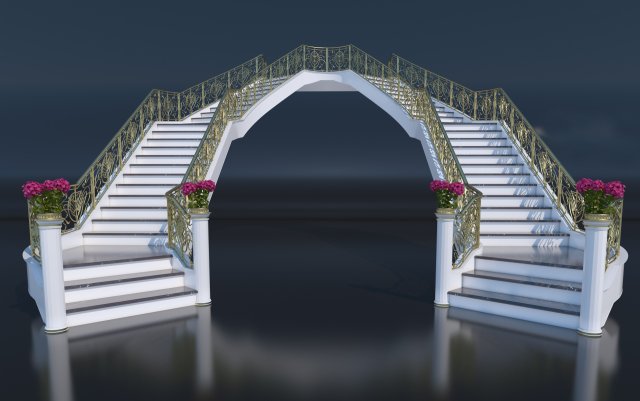 classic stairs 3D Model .c4d .max .obj .3ds .fbx .stl .blend