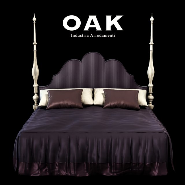 oak bed Modèle 3D .c4d .max .obj .3ds .fbx .stl .blend