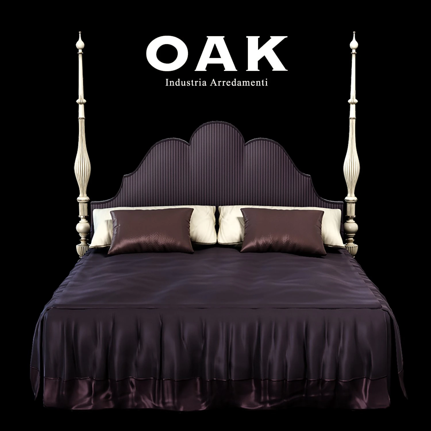 oak bed 3D Model .c4d .max .obj .3ds .fbx .stl .blend
