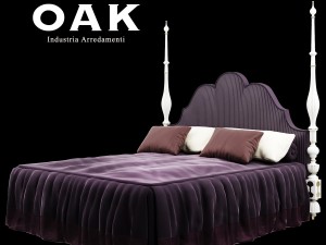 oak bed Modèle 3D