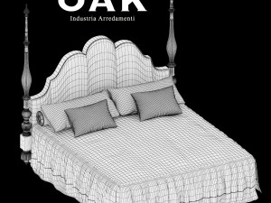 oak bed Modèle 3D