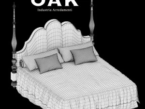 oak bed 3D Model