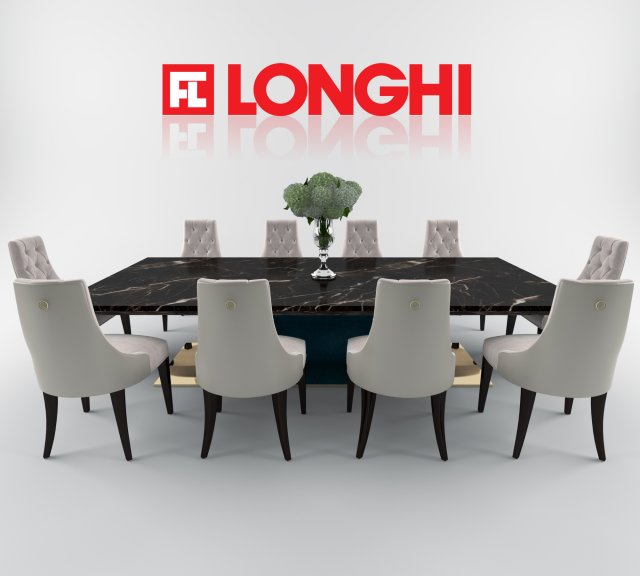 longhi dining teble 3D Model .c4d .max .obj .3ds .fbx .stl .blend 