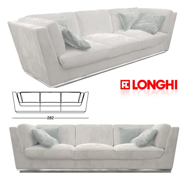 longhi sofa 3D 模型 .c4d .max .obj .3ds .fbx .stl .blend 