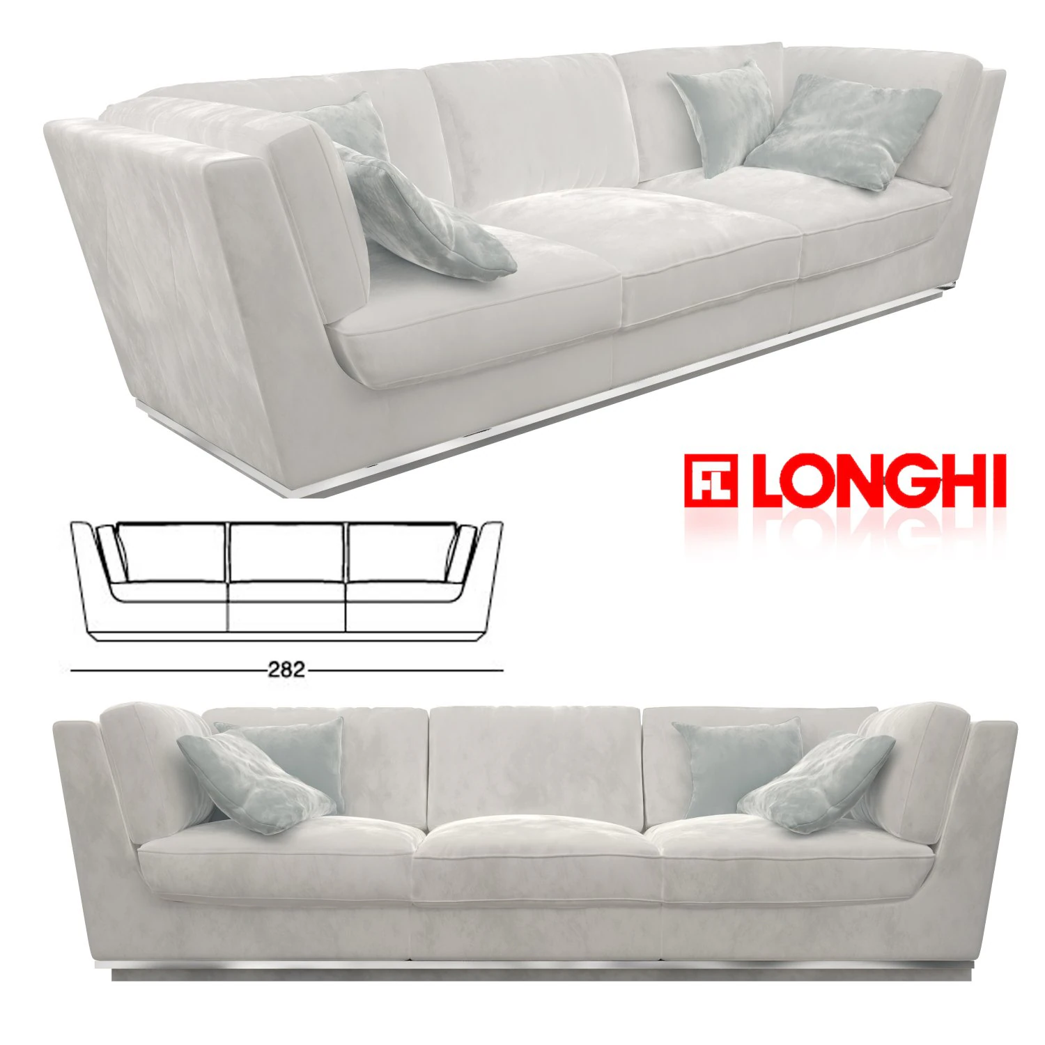 longhi sofa 3D Model .c4d .max .obj .3ds .fbx .stl .blend 