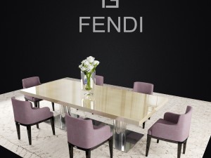 fendi casa dining Modello 3D