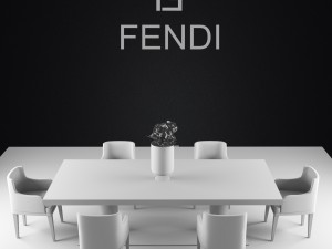 fendi casa dining Modello 3D