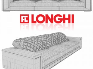 fratelli longhi helmut leather sofa Model 3D
