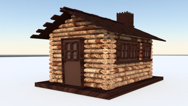log cabin 3D 모델 .c4d .max .obj .3ds .fbx .stl .blend 