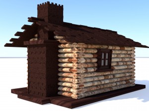 log cabin 3D 모델