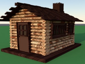 log cabin 3D 모델