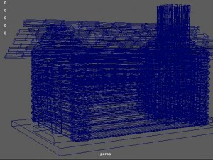 cabane en rondins Modèle 3D