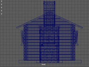 cabane en rondins Modèle 3D