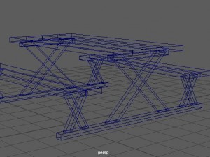 picnic table 3d model 3D Model