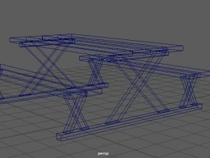picnic table 3d model 3D Model