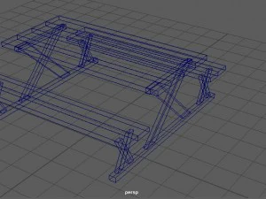 picnic table 3d model 3D Model