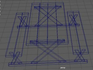picnic table 3d model 3D Model