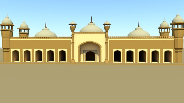 badshahi masjid exterior model Model 3D .c4d .max .obj .3ds .fbx .stl .blend 
