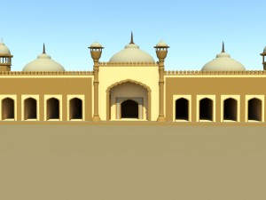 badshahi masjid exterior model 3D Model