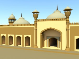 badshahi masjid exterior model Model 3D